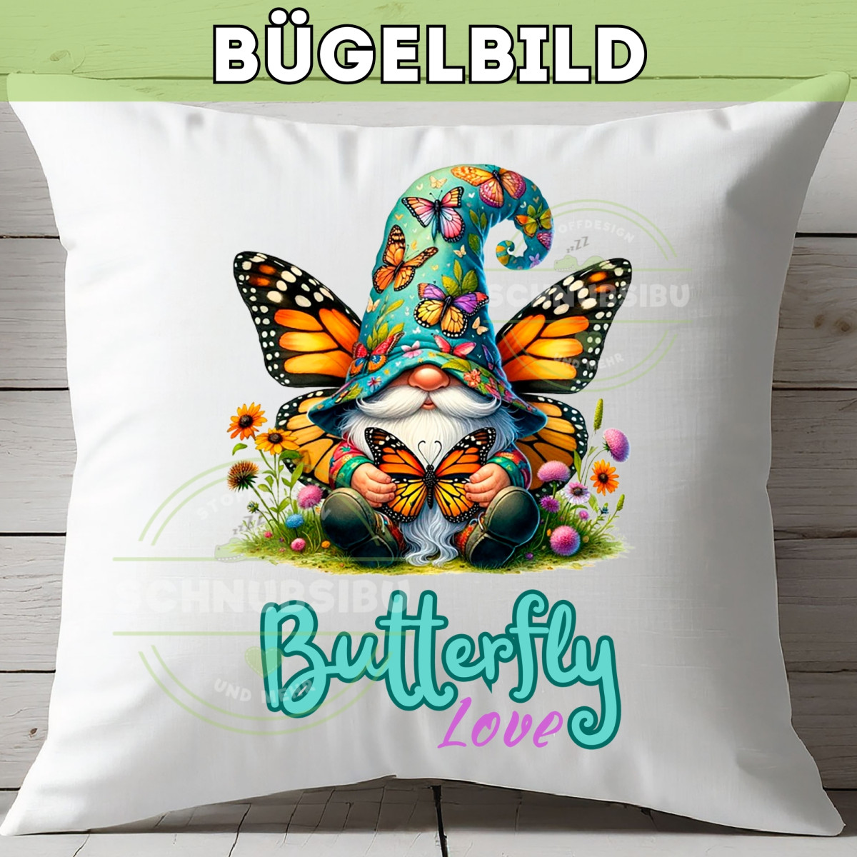 Bügelbild Wichtelkollektion - Butterfly Love